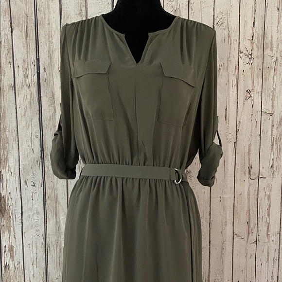 NWOT Massimo dress, olive green, pockets! Size M. - Picture 4 of 14